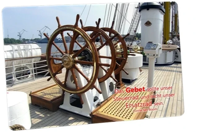 Postkarte: Ruderstand Segelschulschiff Gorch Fock