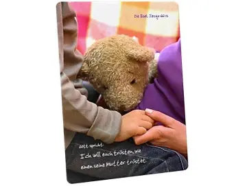 Postkarte: Trost mit Teddybär