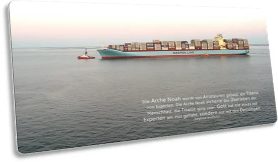 Postkarte, lang - Containerschiff - Maxicard