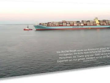 Postkarte, lang - Containerschiff - Maxicard
