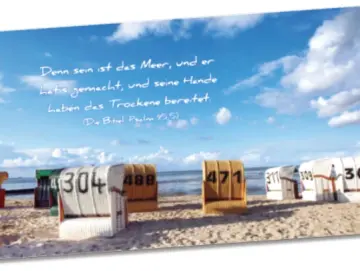 Postkarte lang - Standkörbe am Strand von Schillig/Nordsee - Maxicard