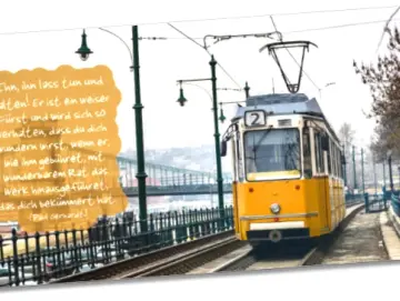 Postkarte lang - Straßenbahn in Budapest - Maxicard