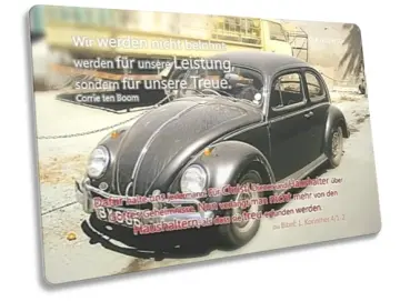 Postkarte mit Oldtimer - VW Käfer