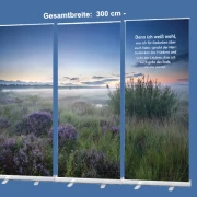 Bestatterbedarf, Roll-Up Display "Morgendämmerung in der Heide"