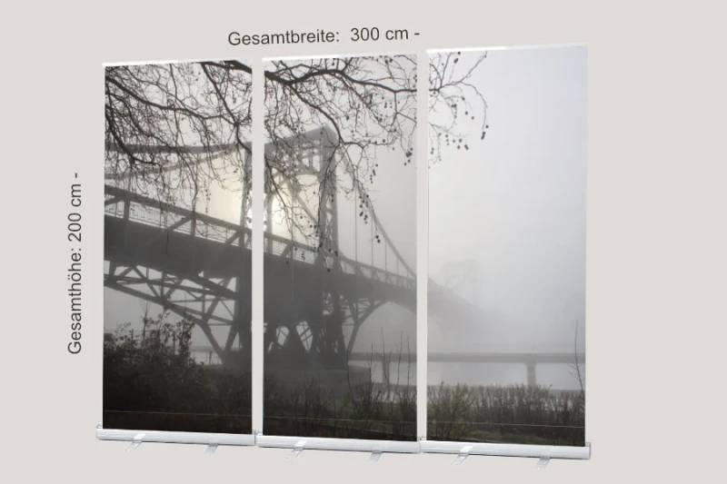 Roll-Up Display "KW-Brücke im Nebel" - Trauerfeier-Deko, Bestatter