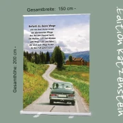 Bestatterbedarf: Roll-Up-Display: Oldtimer auf großer Reise