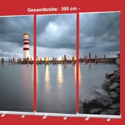 Roll-Up Display "Leuchtturm vor Regenwolken" - Dekoration Trauerhalle