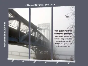 Roll-Up Display "KW-Brücke geheimnisvoll im Nebel" - Bestatter - Trauerhalle
