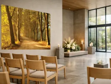 Wandbanner-Trauerhalle: Baumallee