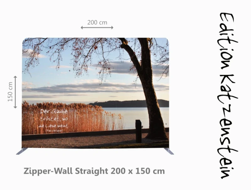 Zipper-Wall - Abendstimmung am Plattensee - 200 x 150 cm - Bestatterbedarf - Dekoration