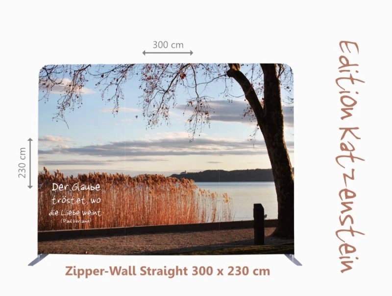 Zipper-Wall - Abendstimmung am Plattensee - 200 x 150 cm - Bestatterbedarf - Dekoration