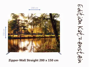 Zipper-Wall - Stadtparkteich im Herbst- 200 x 150 cm - Bestatterbedarf - Dekoration