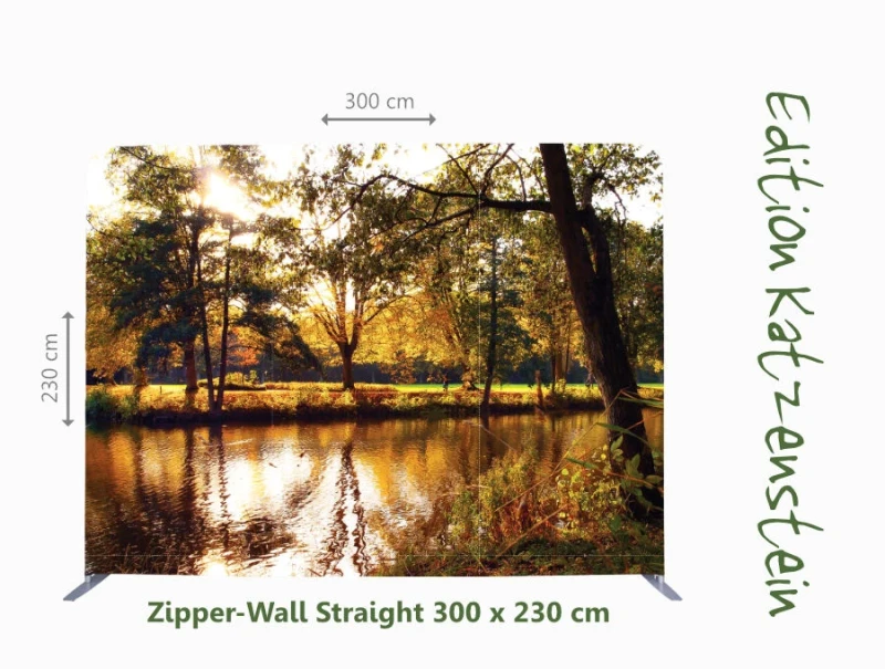 Zipper-Wall - Stadtparkteich im Herbst- 200 x 150 cm - Bestatterbedarf - Dekoration