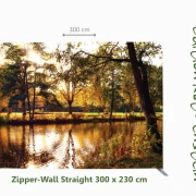 Zipper-Wall - Stadtparkteich im Herbst- 200 x 150 cm - Bestatterbedarf - Dekoration