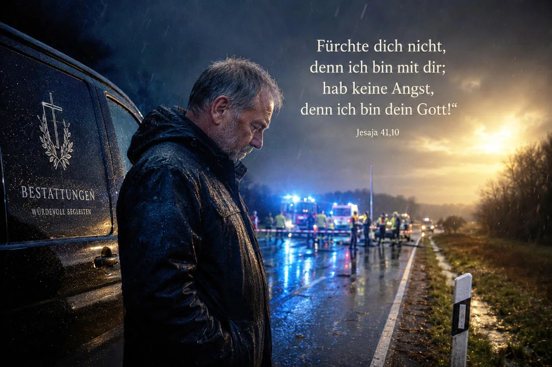 Bestatter im Einsatz bei einem Verkehrsunfall