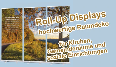 Kirchenbedarf, Roll-Up-Display,Banner, Gemeinderaum,Kirche